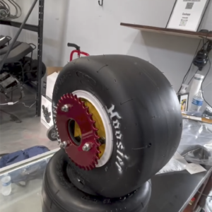 Hoosier Drag Slick Rear Wheel Kit w/ Aluminum Hub & Sprocket